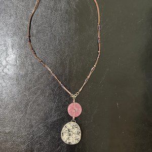SILPADA Rose Quartzite Marble Sterling Necklace